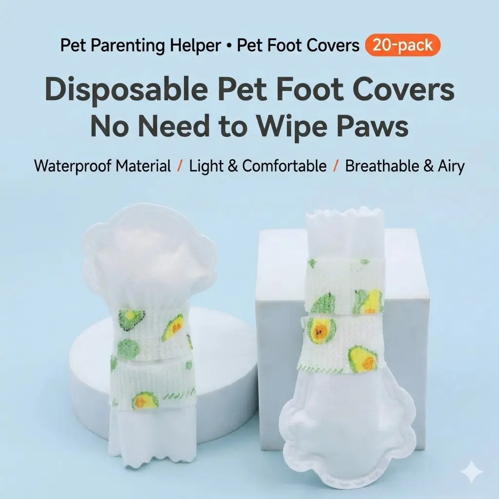 Waterproof Disposable Dog Booties - 20 Count Multi-Purpose Paw Protectors for Rain, Snow, Mud, and Hot Surfaces, Perfect for Daily Walks, Camping, and Beach Activities